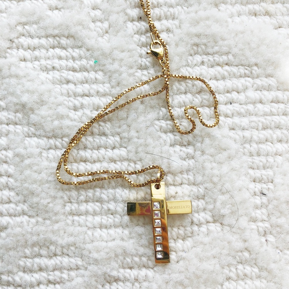 Morelatto Stainless Steel Golden Cross Pendant